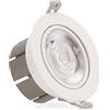 M LEDME Faretto Led da incasso 15W Rotondo Orientabile Cornice bianca Apertura 36 gradi Bianco caldo 3000K M LEDME