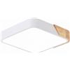 M LEDME Plafoniera Led Wood 24W Bianca e Marrone Quadrata CCT luce regolabile con telecomando M LEDME