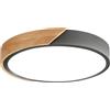 M LEDME Plafoniera Led Wood 24W Grigia e Marrone Rotonda CCT luce regolabile con telecomando M LEDME