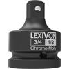 LEXIVON Adattatore per bussole a percussione da 3/4, riduttore da 3/4 femmina a 1/2 maschio da 20 mm a 12,5 mm, acciaio al cromo vanadio di prima qualità, omologato per gli urti (LX-402)