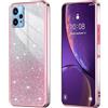 BEEJTUNY Custodia per Realme 9 4G/Realme 9 PRO+ Plus, Cover Protettiva Trasparente con Glitter Sfumati, Guscio Paraurti Morbido e Bello, Elegante Cover Antiurto. Rosa