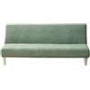 Odot Copridivano 1-3 posti Senza Braccioli, Jacquard Copri Divano Universale Copridivani per Pieghevole per mobili per Soggiorno (Verde Fagiolo,S(120-155cm))