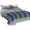 PELLECCHIA COLORI Copriletto Primaverile Estivo in Piquet, Made in Italy | Coperta Letto Cotone Jacquard Matitoni Azzurro, Matrimoniale (260 x 280)