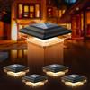 kefflum Lampada per Pilastro Solare per Pali 7x7 8x8 9x9 10x10cm, 4 pezzi | 6000-6500K con 8 Bianco Caldo LEDs, Impermeabile per Patio Recinzione Pali