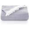 GAMUSI Copriletto multiuso per letto da 90/105 cm e divano. Plaid Foulard Copridivano 2 posti, morbido e traspirante, in cotone nido d'ape, 180 x 280 cm, grigio