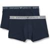 Emporio Armani Stretch Cotton Endurance 2-Pack-Trunk, Boxer Uomo, Multicolore (Marine-Marine), XL