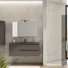DEGHI Mobile bagno sospeso 120 cm con lavabo integrato grigio opaco e specchio - Agave Plus Color