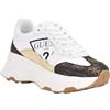 GUESS Calebb, Scarpe da Ginnastica Donna, Bianco Marrone 145, 42 EU