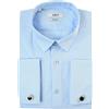 Xact Camicia Formale Classica in Popeline Tinta Unita per Uomo con Polsini Doppi, Gemelli Inclusi, vestibilità Regolare (Cielo Blu) 42