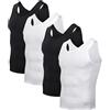 Casey Kevin Canottiera Contenitiva Uomo Pacco da 4 Compressione Dimagrante Canotta Elasticizzata Palestra Canottiera Bodybuilding Snellente Tank Fascia Contenitiva Pancia Uomo