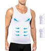 Casey Kevin Canottiera Contenitiva Uomo Pacco da 2 Compressione Dimagrante Canotta Elasticizzata Palestra Canottiera Bodybuilding Snellente Tank Fascia Contenitiva Pancia Uomo