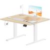 Devoko Scrivania Elettrica 100 x 60 cm, Scrivania Regolabile In Altezza Con Gancio Per Cuffie, 71-119 cm, 2 Opzioni Di Memoria Intelligente, Adatta Per Studio E Ufficio（Beige）