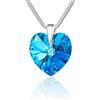 LillyMarie LILLY MARIE Collana Da Donna Con Pendente A Cuore In Cristallo Blu Argento Sterling