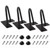 MSOBAIW Forcina gambe 10,16 cm set di 4, mobili fai da te metallo gambe del tavolo perfetto per tavolino, tavolo da pranzo, scrivania di design, comodino, 3/20,3 cm diametro in raso nero two-rod