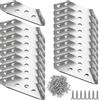 POXIAOER Staffa angolare, 20 staffe angolari in acciaio inox per legno, resistente, in ferro, per mobili, scaffali, armadi, tavoli, sedie