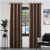 GC GAVENO CAVAILIA Tende di lusso in finta seta con occhielli, completamente foderate, coppia di tende con due fermatenda, colore marrone, 150 x 150 cm