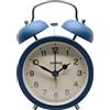 techno line Technoline Orologio Sveglia meccanica a doppia campana, nessun ticchettio, secondi silenziosi, regolazione analogica, facile da leggere