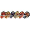 Excelsa , Porcellana, Set 6 tazzine da caffè Trinacria con piattino, multicolore