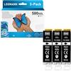 LOSMANN 3x Nero Cartucce d'inchiostro Compatibili per Canon PGI-580 XXL PGBK per Pixma TS6350 TS6150 TS8150 TS8250 TS6250 TS705 TS705a TS8151 TS6151 TS8152 TS8300 TS9150 TS9155 TS9550 TR7550 TR8550