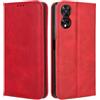 PEIYE Cover per TCL 505, Custodia Libro Flip in PU Pelle Portafoglio, Case Antiurto Soft con Porta Carte e Chiusura Magnetica, Funzione Stand - rosso