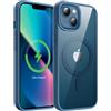 JETech Cover Magnetica per iPhone 13 mini 5,4 Pollici Compatibile con MagSafe, Antiurto Cellulare Paraurti Custodia, Solida Colore Opaco TPU Telaio, Anti-Graffio Retro Trasparente (Blu)
