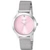 GUESS Stainless Steel Mesh Bracelet Watch with Pink Genuine Diamond Dial. Color: Silver-Tone (Model: U1197L3)