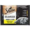 Sheba Delicatezze - Cibo umido per gatti, selezione di uccelli in gelatina, pesce, multipack (13 confezioni x 4 bustine x 85 g)