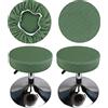 HuaLiSiJi Copri Sgabello Rotondo 30-40cm Fodera Sgabello Rotondo Tessuto di Lusso, Estensibile Resistente Alle Rughe Lavabile Antipolvere Morbido e Durevole (Verde, 2)