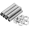 QUARKZMAN Lampada Tubo, 1.97 Lungo M10 Tutto Filetto Estensione Asta per Lampadario Pendente Luci con M10 Esagonale Dado Fissaggio, 1 Set