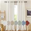PONY DANCE Tende Lino 200g/m² Soggiorno Moderne 2 Pezzi L 140 x A 260 CM Tende Semitrasparenti per Salotto Eleganti Linen Curtains Camera da Letto Moderna con Anelli, Crema