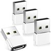 BASESAILOR Adattatore USB C Femmina a USB Maschio 4Pezzi,Connettore Cavo Caricatore Tipo C per Apple Watch 8 9,iPhone 14 15 16 17 Pro Max,SE,iPad 10 Mini 6 Air 4 5,Samsung Galaxy S22 S21 A21 A40 A53