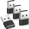 BASESAILOR Adattatore USB a USB C per iPhone 17 16 Pro 4Pezzi,USB C Femmina a USB 2.0 Maschio per Apple Watch 8 9 10,iPhone 14 15 Max,SE,iPad,Mini 6 7 Air 5,Samsung Galaxy Z Flip Fold A55 S25 S24 S23