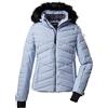Killtec Ksw 210 Wmn Ski Qltd Jckt Sci/Giacca Effetto Piumino con Cappuccio Rimovibile e paraneve, Azzurro, 42 Donna
