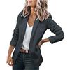 IQYU Cardigan da donna elegante estivo - Blazer - Giacca sportiva da donna in vita da montagna, a maniche lunghe, da donna, taglia grande, cappotto da ufficio, Drak grigio., M