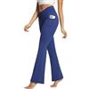 BALEAF Leggings da donna svasati a vita alta Bootcut pantaloni da yoga elasticizzati pantaloni da palestra con tasche, 73,9 cm - blu navy, L