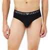 Emporio Armani Stretch Cotton Superfine Cotton Brief, Slip Uomo, Nero (Black), M