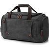 Virklyee Borsone da Viaggio di Tela Borsone Palestra Sportiva Borsoni Tote da viaggio,Viene fornito con due tasche laterali, adatte sia per uomini che per donne, Tela vintage 40L (Nero)