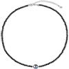 COAI Collana Girocollo Donna con Pietre Naturali Cristalli di Spinello Nero, Collana Girocollo di Perle Nere da Donna, Regalo per Lei