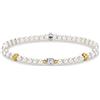 THOMAS SABO A1979-430-14 Bracciale da Donna con Perle a Mezzaluna in Argento Sterling 925, Annerito, Oro Giallo 750