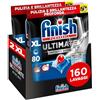 Finish Ultimate Infinity Shine Pastiglie Lavastoviglie, 160 Capsule Lavastoviglie al Limone, Detergenti per Lavastoviglie contro lo Sporco e i Residui Incrostati