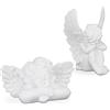 Relaxdays Statua Angelo Custode, Set da 2 Cherubini, Resistente alle Intemperie & Gelo, Decorazione, Angioletti, Bianco