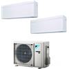 Daikin Climatizzatore BTU 9+18 FTXA25AW FTXA50AW 2MXM50A Dual Split Parete Serie Stylish Bianco R-32 WIFI Alexa Google