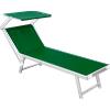 I GIARDINI DEL RE Lettino Pieghevole Sole Mare Prendisole Lux Beach in Alluminio Colore Verde