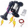 YIYIDA Clacson per camion Car Horn 170db Clacson per auto a doppio tubo nero Altoparlante elettrico per corno da 12V Trombe per corno alto e basso tono Air Horn per 12V camion moto yacht ecc