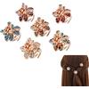 LICHENGTAI 6 Pezzi Mollettine Capelli, Fermagli per Capelli Piccoli, Tornante Fiore di Strass, Clip per Artigli per Capelli a Fiore, Eleganti Clip Capelli per Sposa, Donna, Ragazze