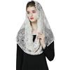 BEAUTELICATE Velo Di Pizzo Da Sposa Chiesa Cattolica Messa Triangolare Infinito Mantila Sciarpa Copricapo In Latino Champagne Oro V116