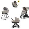 Inglesina - Inglesina Trio Electa 2024 System Quattro Battery Beige con telaio Iridio Black Con Darwin Infant Recline