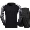 Freebily Set di Maglia da Portiere per Bambini Ragazzi Completo Calcio Calcetto Torneo Maglietta Portiere Goalkeeper Jersey Top di Protezione Imbottiti + Pantaloncini Sportivi Nero 11-13 anni
