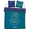 Aymax Parure da letto matrimoniale reversibile Harry Potter, copripiumino 240 x 220 cm e 2 federe 63 x 63 cm, 100% poliestere