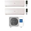 Haier Climatizzatore Dual Split Flexis Plus White 9+18 Con 3U55S2SR5FA Inverter Wi-Fi Classe A++ ,